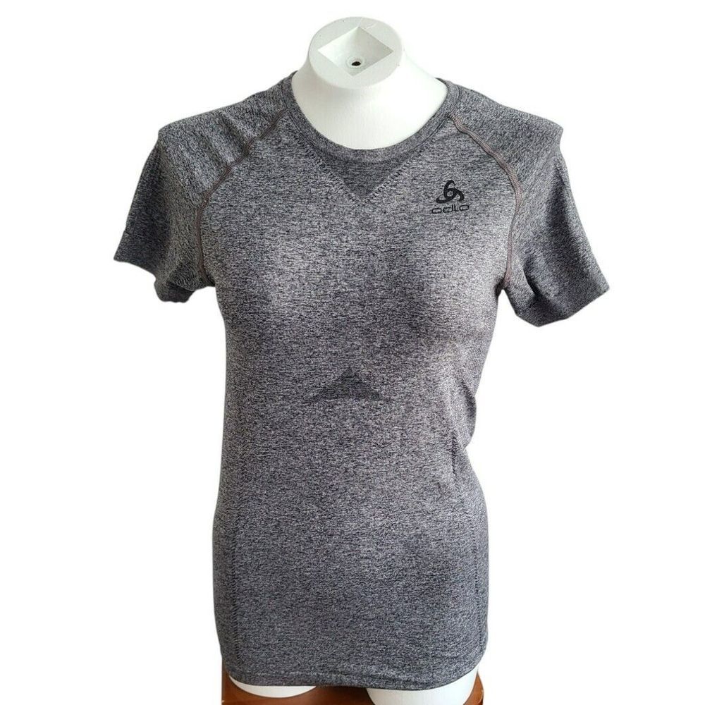 Odlo Womens Grey Space Dye Seamless Active Training T-Shirt Size M